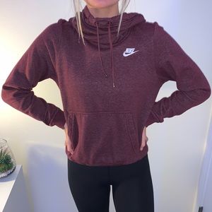 Nike Cuffed Hoodie Maroon